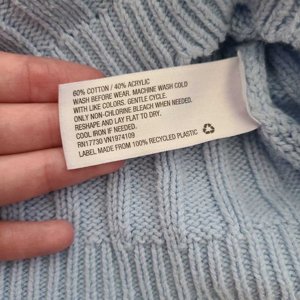 Kids Light Blue Ribbed Button-Up Cardigan - Picture 5 of 7